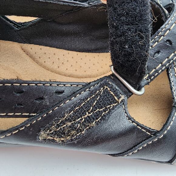 Clarks Bendables Ashland Spin Q Shoes Size 11 Black Leather Comfort Closed Toe - Picture 6 of 13